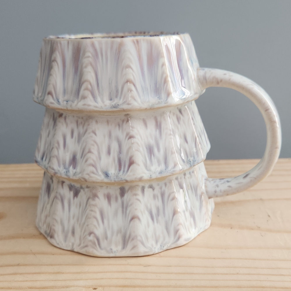 Christmas Tree Shaped Mug Glazed Stoneware Marble Pattern NWT